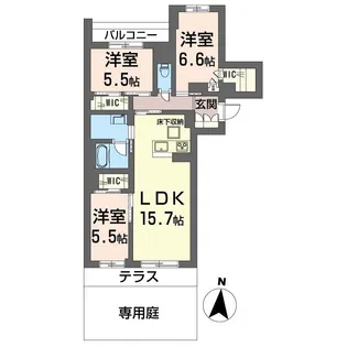 ラパン ド フォレ【1階】の間取り