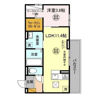 ウエスト パーク A【1階】の間取り