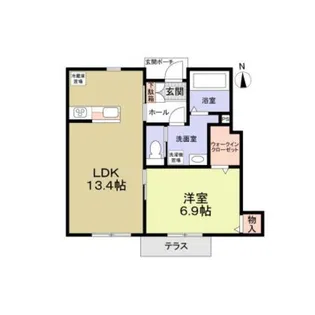 フォレストメゾン聖蹟D【1階】の間取り