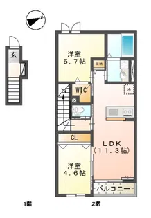 メゾンボヌール【2階】の間取り