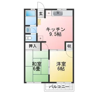 ベルハイツ今宿E棟【2階】の間取り