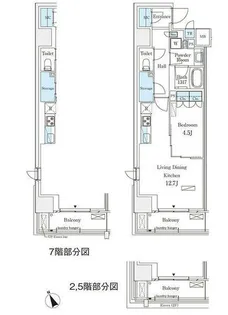 パークナードフィット南青山Garden【7階】の間取り