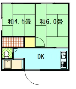 防府市 貸アパート 福寿荘【1階】の間取り