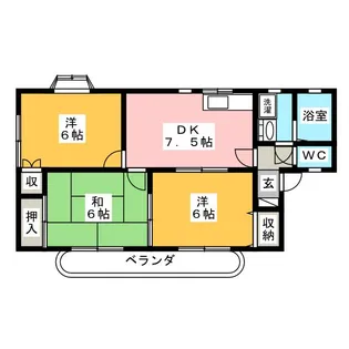 TOWNサンロイヤル C号棟【2階】の間取り