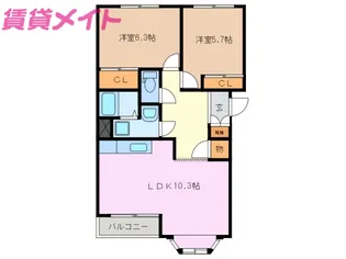 シャルム・ラ・メールI【1階】の間取り