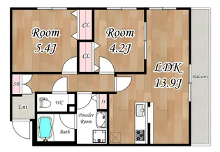 STEADY Nakasakurazuka(ステディ中桜塚)【1階】の間取り