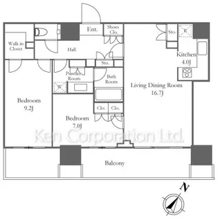 HARUMI FLAG PORT VILLAGE【16階】の間取り