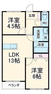 リーベロクヌギ【2階】の間取り