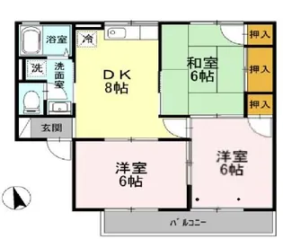亀井コーポ【2階】の間取り