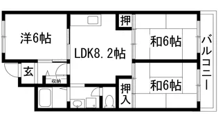 宝塚安倉13号棟【4階】の間取り