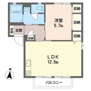 ハイツ・ルミエールD【2階】の間取り