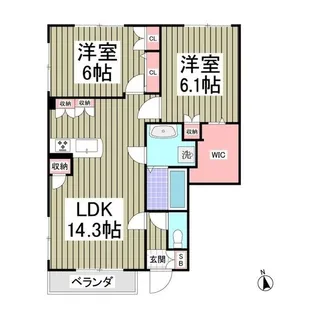 埼玉県鶴ヶ島市脚折町1【アパート】の間取り