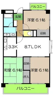 ロッジメントYOSIMURA【5階】の間取り
