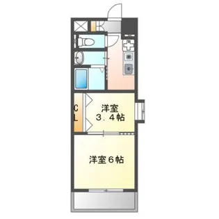 ソレイユ吹田【7階】の間取り