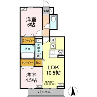 東京都稲城市東長沼【アパート】の間取り