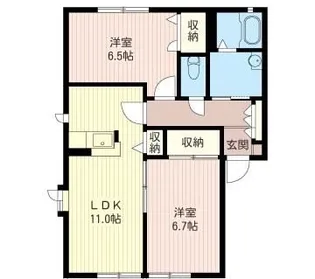 メゾンルミエールI【1階】の間取り