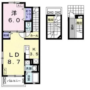 岐阜県岐阜市西川手5【アパート】の間取り