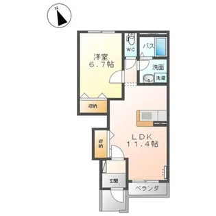 キャトル セゾン【1階】の間取り