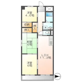 ソレアード1【3階】の間取り