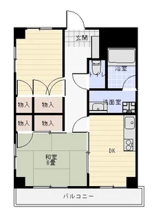 五軒町マンション【2階】の間取り