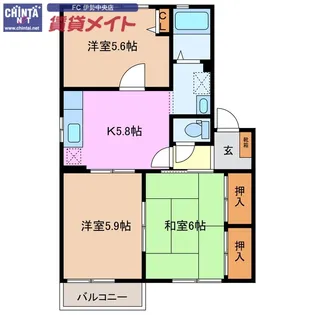 コーポフェニックス D【2階】の間取り