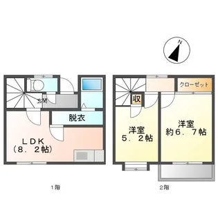 クレスト【2階】の間取り
