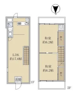 背戸口2丁目テラスハウス【1階】の間取り