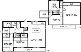 群馬県前橋市駒形町【一戸建】の間取り