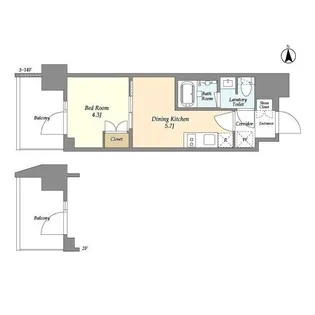 東京都台東区松が谷1【マンション】の間取り