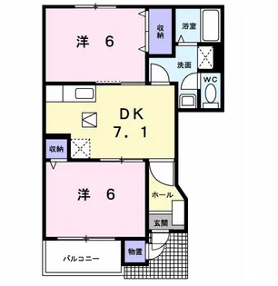 エストミュー・バーシア【1階】の間取り