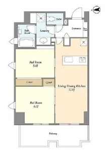 リバーレ麻布十番【5階】の間取り