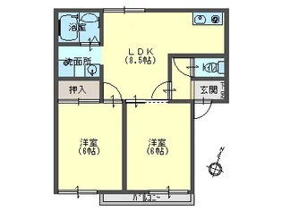 ハミングスエヒロ【1階】の間取り