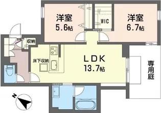 ヴァレンズ・フロレ【1階】の間取り