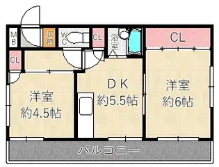 サニーハウスウエハラ【2階】の間取り