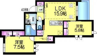 東京都荒川区南千住7【マンション】の間取り