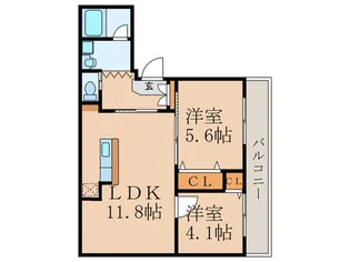 コーポ印度屋【2階】の間取り