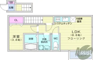あすとpark名取【2階】の間取り