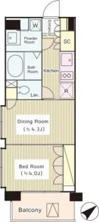 コートラクリア京橋【6階】の間取り