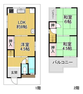 大阪府八尾市長池町2【一戸建】の間取り
