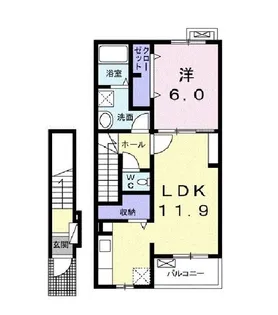 福島県二本松市若宮2【アパート】の間取り