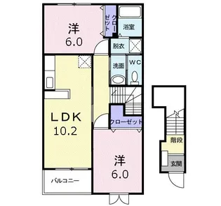 ジュネス・ノーヴァA【2階】の間取り