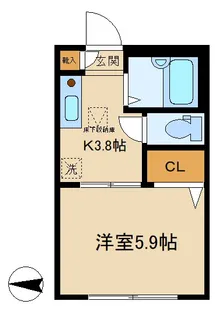 コーポつのはずA【1階】の間取り