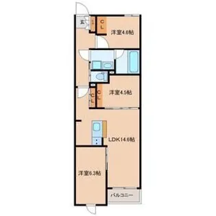 コンフォール宮千代【2階】の間取り