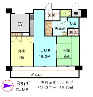 サン・ファミール北浦【7階】の間取り