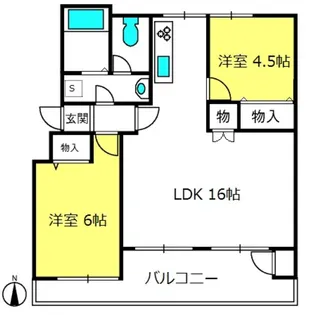 大宮吉敷町団地1号棟【1階】の間取り