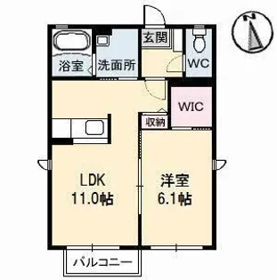 f-cube B棟【2階】の間取り