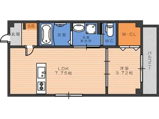 リベラ山坂【3階】の間取り