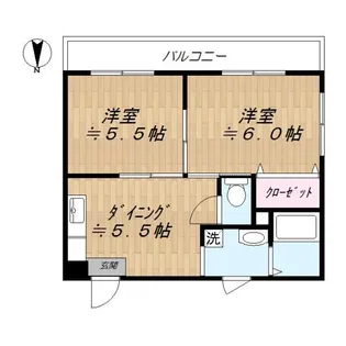 サンライズ西大井【3階】の間取り