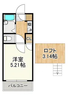 パレスシモイフク【2階】の間取り