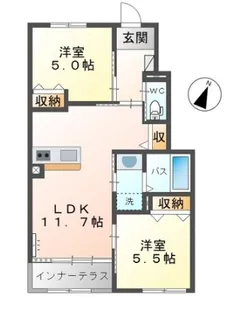 カーサ牛田本町【1階】の間取り